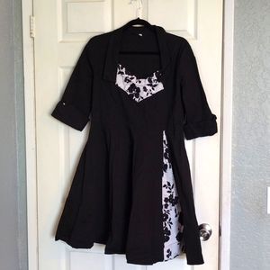 Retro Rockabilly style handmade XL dress floral